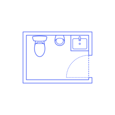 Layouts Bathrooms Half Urinal Toilet 1 Wall Drawing Svg Vector, Free Vectors File